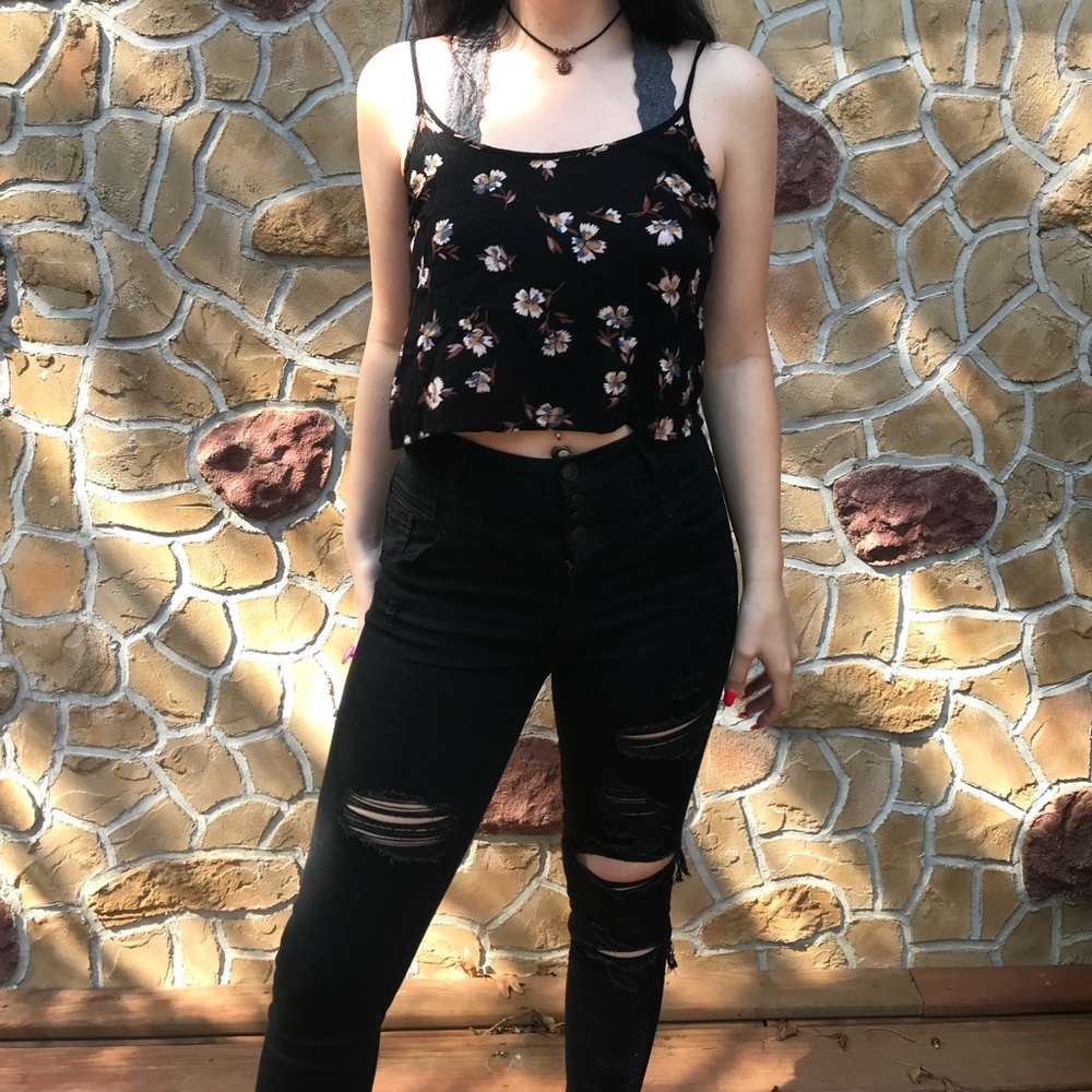 Floral Crop Tank